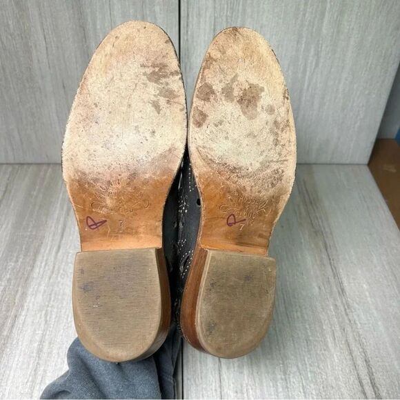 Musse & Cloud Anisse Anthropology Black Leather Ankle Shoe Booties Womens Size 7 - Picture 10 of 10